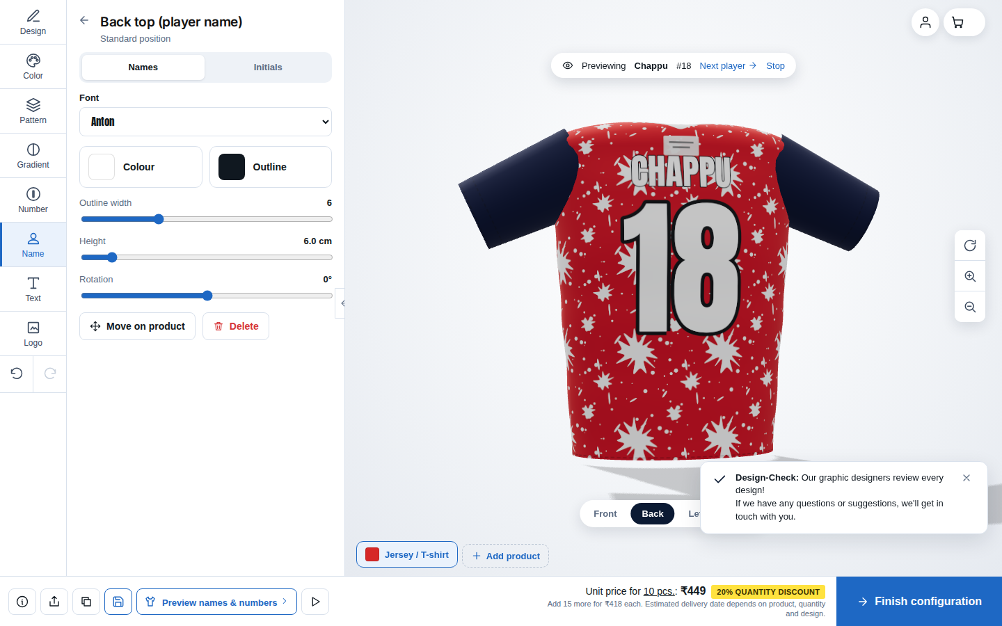 3D jersey designer